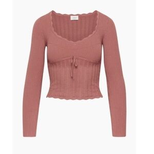 Aritzia Soloist Sweater - Cinder Pink